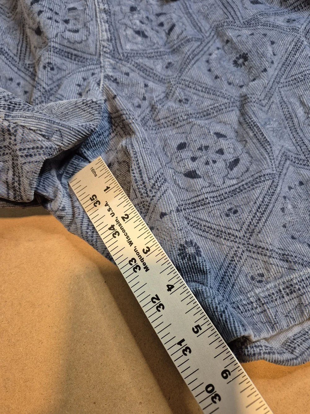 Men's Blue Patterned Elastic-Waist Swim Shorts